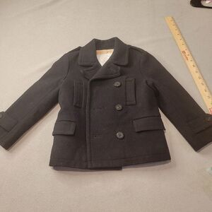 Burberry Black Button Wool Pea Coat Kid Size 4 years Unisex